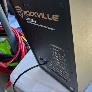 Rockville home theater sound system there are five mini speakers and a base